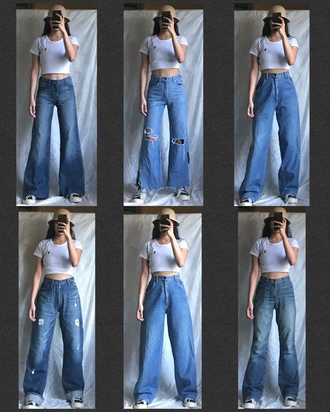 bggy jeans #jeansoutfit #flare #baggy Baggy Bell Bottom Jeans, Baggy Flare Jeans, Baggy Jeans Outfit, Baggy Shirt, Baggy Tops, Everyday Fashion Outfits, Dream Style, Baggy Jeans, Flare Pants