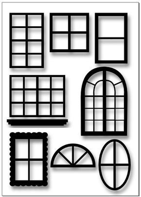 printable window template for AGD room I'm making Window Views, Putz House, Doll House Plans, Quilling Tutorial, Glitter Houses, Cardboard House, Window Cards, House Window, Putz Houses