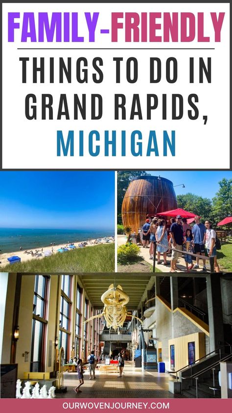 If Grand Rapids, Michigan doesn’t come to mind when you’re thinking of places to spend your family vacation, it should! We spent a few days there this summer and were quite surprised by the number of family-friendly things to do in Grand Rapids. It can be challenging to find places with enough activities to please the whole family (we were traveling with four of our kids, including our three teenagers), but Grand Rapids did not disappoint! Grand Rapids Michigan With Kids, Grand Rapids Michigan Things To Do In, Kid Friendly Restaurants, Michigan Vacations, Grand Rapids Michigan, Mackinac Island, Pure Michigan, Grand Hotel, Lake Michigan