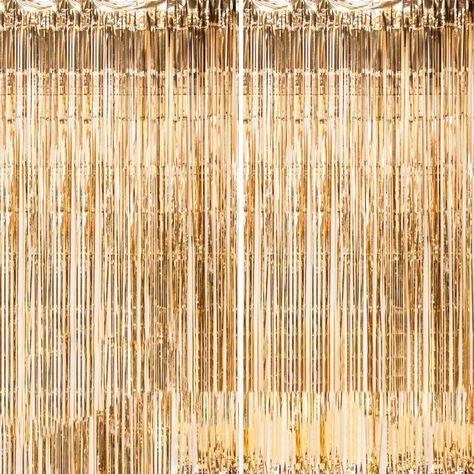 Amazon.com : Dazzle Bright 2 Pack Backdrop Curtain, 3FT x 8FT Metallic Tinsel Foil Fringe Curtains Photo Booth Background for Baby Shower Party Birthday Wedding Engagement Bridal Shower (Champagne Gold) : Electronics White And Black Birthday, Gold And Black Birthday Party, Movie Premiere Party, Gold And Black Birthday, Engagement Party Backdrop, Eras Tour Party, Sweet 16 Masquerade Party, 50th Bday Ideas, Black And Gold Party Decorations