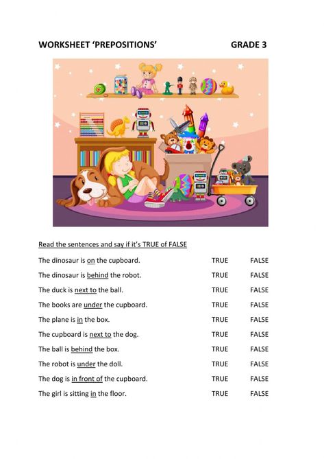 Prepositions - Interactive worksheet English Games For Kids, Speaking Cards, Preposition Worksheets, Picture Comprehension, Reading Comprehension For Kids, English Learning Books, English Teaching Materials, Preschool Tracing, English Exercises