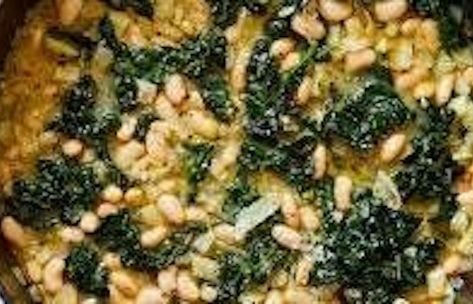 Braised White Beans and Greens with Parmesan Recipe - Prudent Produce | Prudent Produce Braised White Beans With Greens And Parmesan, Braised White Beans And Greens Nyt, Braised White Beans And Greens With Parmesan, Braised White Beans And Greens, White Beans And Greens, Side Dish For Roast, Braised White Beans, White Beans And Kale, Beans And Kale