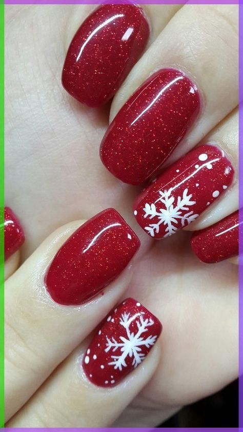 Red Christmas Nails, Holiday Nail Designs, Cute Christmas Nails, Christmas Nails Easy, Christmas Gel Nails, Christmas Nail Art Designs, Blue Nail, Red Nail, Winter Nail Designs