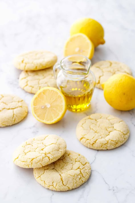 Olive Oil Sugar Cookies, Lemon Sugar Cookies, Lemon Olive Oil, Chewy Sugar Cookies, Cookie Spread, Lemon Sugar, Perfect Lunch, Lemon Cookies, Silicone Baking Mat