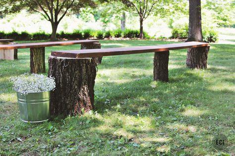 Wedding Bench Seating, Log Benches, Outdoor Wedding Seating, Wedding Bench, Log Bench, Wedding Ceremony Seating, Diy Outdoor Weddings, Wooden Benches, Diy Seating