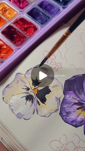 aesthetic flower painting process short video Himi Gouache, Gouache Illustrations, Sketchbook Drawing, Painting Process, Gouache Painting, Art Day, Art Sketches, Flower Painting, Acrylic Painting