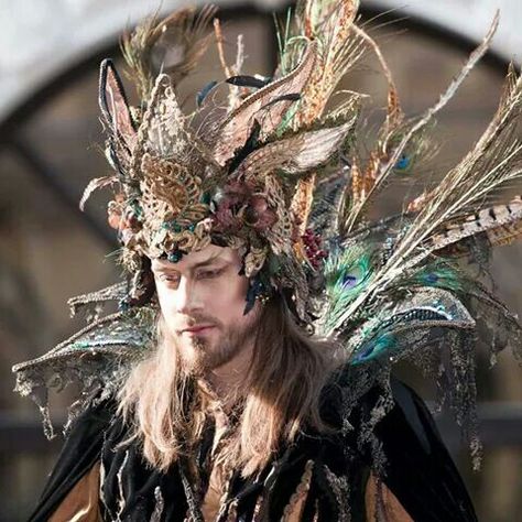 Fairy King Look Festival, Hallowen Costume, Midsummer Nights Dream, Fantasy Costumes, Fairy Costume, 인물 사진, Fantasy Fashion, Costume Design, Headdress