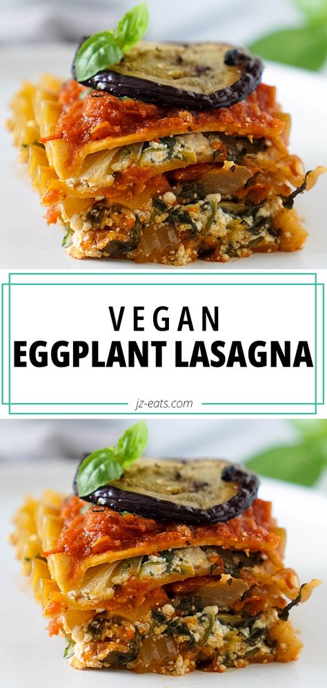 Tofu Lasagna Vegan, Vegan Eggplant Lasagna Recipe, Healthy Vegan Lasagna, Vegan Lasagna Cashew Cheese, Vegan Eggplant Casserole, Eggplant Lasagna Vegan, Plant Based Lasagna, Vegan Vegetable Lasagna, Vegan Ricotta Recipe