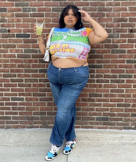 Y2k Outfits Plus Size, Fruits Fashion, Y2k Plus Size, Outfit Ideas Plus Size, Plus Size Y2k, Fall Outfits Y2k, Chicago Summer, Colorful Clothes, Y2k Outfit Ideas