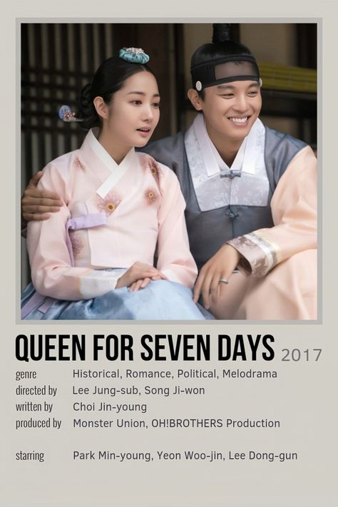 Queen For Seven Days, Yeon Woo Jin, Choi Jin, Year Book, Park Min Young, Asian Drama, Melodrama, Seven Days, Art Beautiful