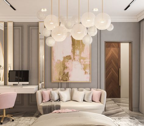 PINK Power | Girl Bedroom on Behance Bedroom Focal Point, Bedroom Decor Aesthetic, Bed For Girls Room, Luxury Kids Bedroom, Modern Luxury Bedroom, Kids Interior Room, Girl Bedroom Designs, Pink Power, Bedroom Bed Design