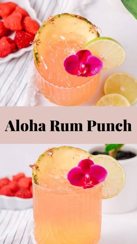 Rum Punch Drink, Mixed Drinks Alcohol, Yummy Alcoholic Drinks, Rum Punch, Boozy Drinks, Mixed Drinks Recipes, Cocktail Drinks Recipes, Tropical Drink, 140 Pounds