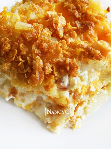 Cheesy Hash Brown Potatoes @ NancyC Cheesy Hashbrown, Cheesy Hashbrown Casserole, Cheesy Hashbrowns, Breakfast Casseroles, Breakfast And Brunch, Hash Brown Casserole, Brunch Buffet, Hash Brown, Hash Browns