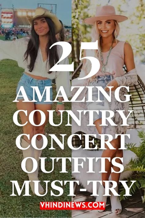 25 Must-Have Trendy Country Concert Outfits for Summer 2024: Cowgirls to Denim Dreams 63 Outfits For A Country Concert Summer, Outfit To Country Concert, Country Western Concert Outfit Ideas, Cowgirl Country Outfits, Country Outdoor Concert Outfit, Outfits For Outdoor Concert Summer, Country Fan Fest Outfits, Cowboy Concert Outfits For Women, Summer Country Concert Outfit Over 40