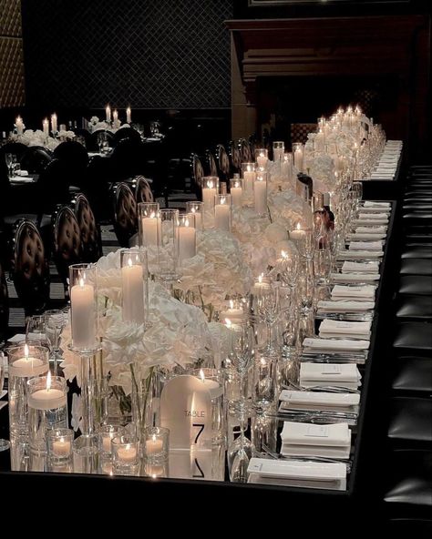 Black And White Wedding Theme, Event Stylist, Dream Wedding Decorations, White Wedding Theme, Dark Wedding, Wedding Reception Inspiration, Wedding Decor Style, Winter Wonderland Wedding, Wedding Decor Elegant