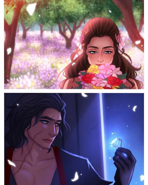 🦋°••Vivian Art••°🦋 on Instagram: “~Hades  Persephone AU~  I think they are both smitten by each other😏 . . . . . . #reylo #rey #bensolo #starwars #au #crossover #procreate…” Hades Persephone, Star Wars Couples, Reylo Fanart, Kylo Rey, Ren Star Wars, Kylo Ren And Rey, Knights Of Ren, Star Wars Love, Star Wars Drawings