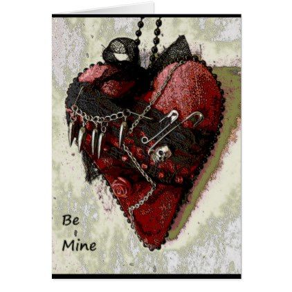 Gothic Be Mine Valentines Day Card - Saint Valentine's Day gift idea couple love girlfriend boyfriend design Gift Ideas For Girlfriends Diy, Gothic Valentines Day Decor, Alt Valentines, Diy For Girlfriend, Goth Valentines Day Gifts, Gothic Chain Jewelry For Valentine's Day, Love Crafts For Boyfriend, Handmade Gothic Jewelry For Valentine's Day, Emo Valentines Cards