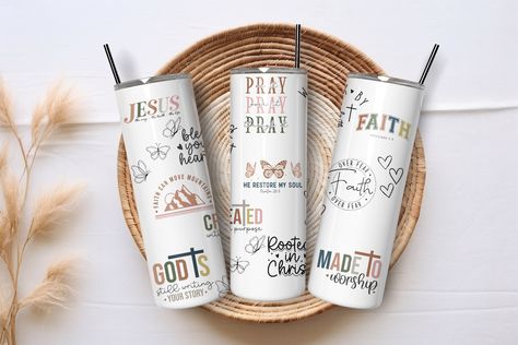 Bible Affirmations, Affirmation Tumbler, Gods Strength, Christian Merch, Faith Journey, Sipping Coffee, Staying Hydrated, Spread Positivity, Faith Over Fear