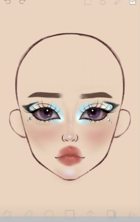 Drawing Makeup Looks, Face Chart Makeup Ideas Creative, Makeup Looks Drawing, Makeup Ideas Drawing, Makeup Sketch, Makeup Charts, Anime Eye Makeup, Face Charts, Makeup Drawing