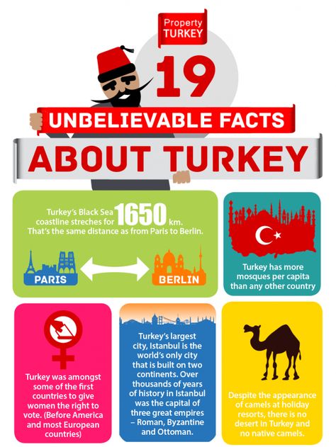 I've found this infographic this very morning while I was planning my trip to Turkey. It features 19 interesting and fun facts about the country. My favorite is the turkey bird one at the end :D #travel #turkey #infographic Visiting Turkey, Turkey Facts, Turkey Culture, Turkey Activity, Turkey History, Turkey Project, Turkey Bird, Republic Of Turkey, Travel Turkey