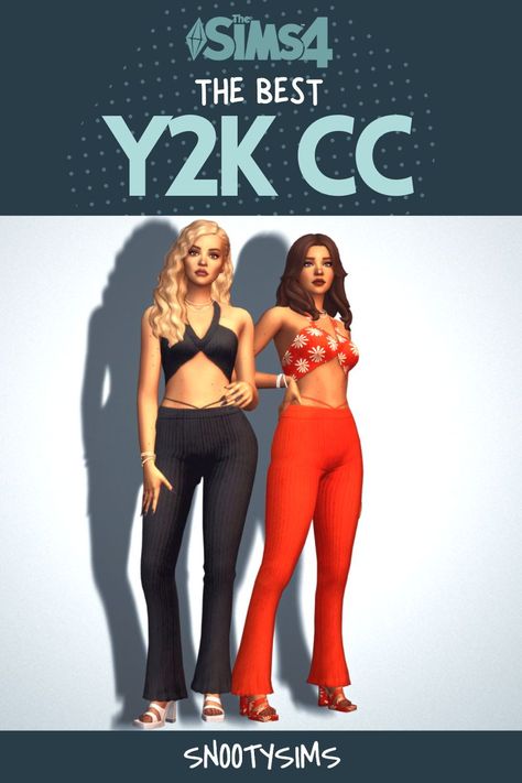 If you're feeling nostalgic for the 2000's, this list of CC for The Sims 4 is the top list for you! Low rise bottoms, Bratz CC, etc! Sims 4 Cc Y2k Collection, Sims 4 Cc Khaki Pants, Sims 4 Cc Maxis Match Celebrity, Trendy Sims 4 Cc Clothes, Sims 4 2000's Cc, Sims 4 2000s Cc Maxis Match, Sims 4 Low Rise Pants, Sims 4 Y2k Outfits, Maxis Match Y2k Cc