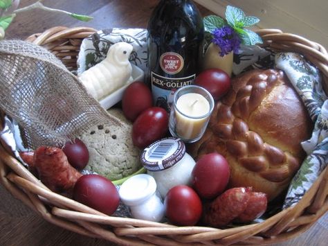 easter basket blessing | 2012 Food Blessing, Pascha Basket, Orthodox Lent, Christian Easter Basket, Russian Easter, Historical Food, Catholic Easter, Liturgical Living, Polish Easter