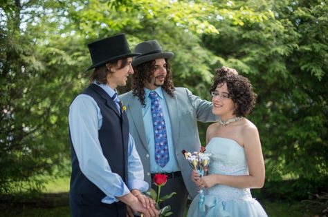 How to find a venue for your polyamorous wedding | Offbeat Bride Polyamorous Wedding, Poly Wedding, Songs Love, Handfasting Ceremony, Unmarried Couples, Wedding Ceremony Script, Simple Gowns, Lgbt Wedding, Love Triangle