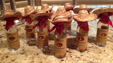 Adult party favor Rodeo Party For Adults, Chickfila Catering Birthday Parties, Tejano Birthday Party, Western Theme Party Favors For Adults, Rodeo Themed Party Favors, 40th Birthday Western Theme, Yellowstone Party Decorating Ideas, Fiesta Favors For Adults, Western Birthday Party Favors