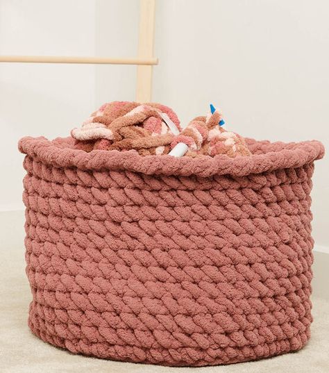 Yarn Baskets, Easy Crochet Basket Pattern, Bulky Yarn Crochet, Basket Crochet Pattern, Yarn Basket, Big Yarn, Jumbo Yarn, Basket Crochet, Easter Fabric