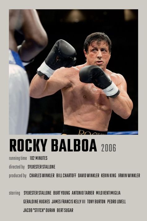 Rocky Balboa 2006, Rocky Balboa Movie, Rocky Balboa Poster, Milo Ventimiglia, Sports Movie, Rocky Balboa, Movie Posters Minimalist, Sylvester Stallone, Balboa