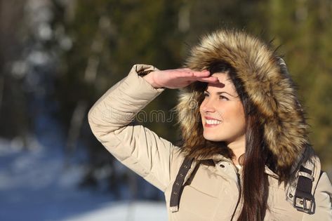 Woman looking forward with the hand on forehead in a forest royalty free stock photography Hand On Forehead Pose, Hand On Forehead, Forest In Winter, Stock Photos Woman, Woman Looking, Figure Poses, Graphic Design Projects, Stock Photography Free, The Hand