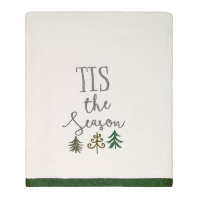 Small Town Christmas, Holiday Bathroom, Whimsical Christmas Trees, Holiday Fonts, White Bath Towels, Christmas Tree Collection, Towel Rug, Linen Bath Towels, Embroidered Christmas