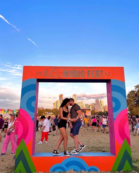 #acl #aclfest #austin #music Music Festival Photo Booth, Music Festival Activation, Music Festival Decorations, Coachella Event, Festival Signage, Coachella Party Theme, Music Festival Decor, Olympic Theme Party, Acl Festival