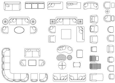 Sofa set plan detail dwg file. Draw Furniture, Floor Plan Symbols, Interior Architecture Sketch, Sofa Drawing, Drawing Room Furniture, Living Room Floor Plans, Drawing Furniture, Furniture Design Sketches, Interior Design Renderings