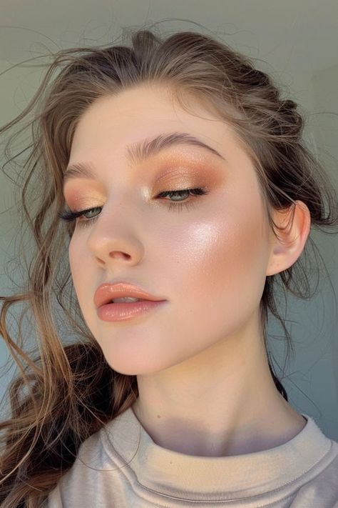 Highlighter Makeup Looks, Casual Makeup Looks, Prom Makeup Look, Makeup Look Ideas, Party Makeup Tutorial, Party Makeup Looks, Face Charts, Make Up Tutorials, Holiday Makeup Looks