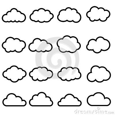 Cloud Drawing Simple, Cloud Outline, Blue Ink Tattoos, 7 Tattoo, Clay Patterns, Tattoo Filler, Small Clouds, Cloud Tattoo, Cloud Drawing