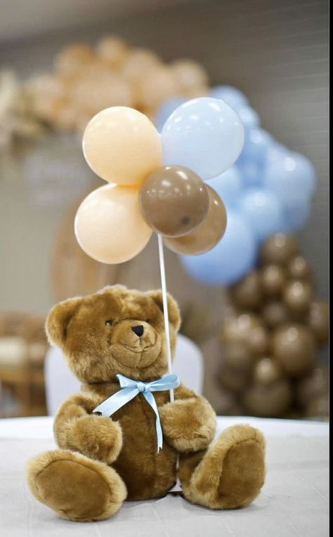 Teddy Bear Shower Centerpiece, Teddy Bear Gender Reveal Centerpieces, Neutral Baby Shower Centerpieces, We Can Bearly Wait Centerpiece, Teddy Bear Balloon Centerpiece, Teddy Bear Centerpieces Diy, We Can Barely Wait Baby Shower Theme, Teddy Bear Centerpieces, Teddy Bear Picnic Birthday Party