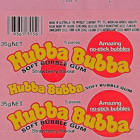 Retro Candy Packaging, Vintage Candy Packaging, 60s Packaging, Candy Bar Packaging, Bubblicious Gum, Gelato Store, Gum Spearmint, 80s Food, 90s Candy