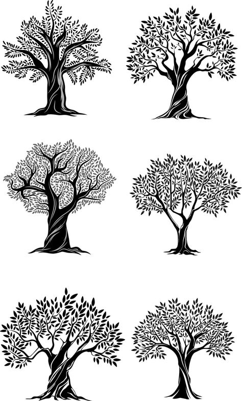 Bodhi Tree Tattoo, Family Name Tattoos, Drawing Silhouette, Tree Drawings Pencil, Sycamore Tree, Bodhi Tree, Tree Clipart, Tree Artwork, Wall Drawing