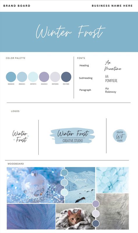 Blue And Purple Color Palette, Brand Colour Palette, Brand Board Template, Purple Color Schemes, Purple Color Palettes, Winter Color Palette, Business Colors, Color Schemes Colour Palettes, Winter Frost