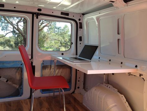 Van Conversion Office, Rv Office, Mobile Garage, Modern Dans, Caddy Van, Design Hall, Transit Camper, Van Storage, Cool Office Space