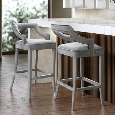 Sofa Table Decor, Gray Counter, Grey Bar Stools, Grey Kitchen Designs, Modern Sofa Set, Contemporary Bar Stools, Backless Bar Stools, Counter Height Bar Stools, Counter Height Stools