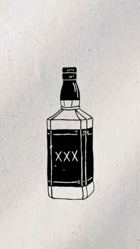 Jameson Bottle Drawing, Traditional Whiskey Bottle Tattoo, Liquor Bottle Tattoo, Alcoholic Tattoo, Whiskey Bottle Tattoo, Liquor Tattoo, Flask Tattoo, Alcohol Tattoo, Whiskey Tattoo