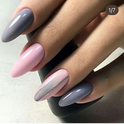 Manicure Natural, Pink Wedding Nails, Unghie Nail Art, Solid Color Nails, Rose Gold Nails, Gray Nails, Nail Fashion, Nail Styles, Holographic Nails