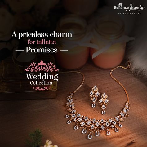 Look your best this wedding season with the breathtaking Diamond necklace. Visit your nearest Reliance Jewels store today. click - https://goo.gl/nVz625  #theweddingmoments #Weddingcollection #RelianceJewels #bethemoment #gold #diamond #Jewellery Reliance Jewels Jewellery, Reliance Jewels, Small Diamond Necklace, Diamond Pendent, Diamond Pendants Designs, Diamond Mangalsutra, Diamond Wedding Jewelry, Diamond Necklace Designs, Diamond Pendants