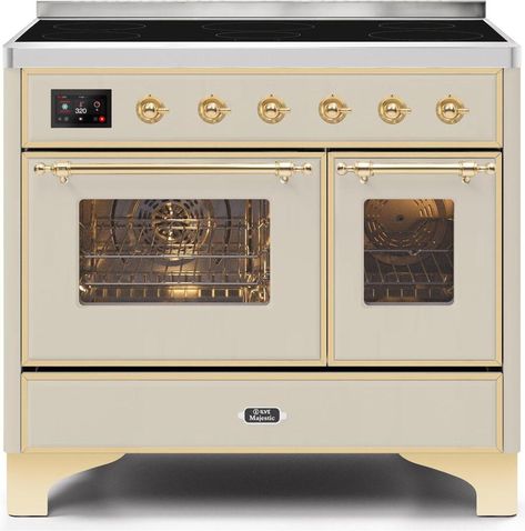 40" Induction Range Freestanding Double Oven, Ilve Range, Double Oven Range, Kitchen Centerpiece, 6 Elements, Freestanding Cooker, Induction Range, Dual Fuel Ranges, Cool Doors