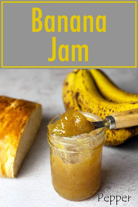 Banana Jelly Recipe, Banana Jam Recipe Canning, Banana Preserves, Banana Butter Recipe, Banana Recipes No Butter, Canned Sauces, Banana Jam Recipe, Elvis Burger, Use Up Bananas