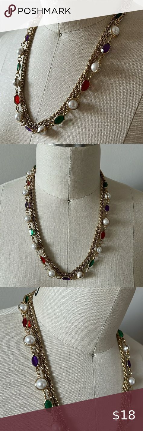 VINTAGE station classic necklace gold pearl red green Queen Elizabeth coin Anthropologie Gifts, Holiday Necklace, Green Queen, Wife Christmas, Mikimoto Pearls, Pamela Love, Classic Necklace, Sister Wife, Sarah Coventry