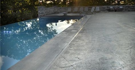 Seamless Texture Stamped Concrete Pool Deck - The Concrete Network Stamped Concrete Pool Deck, Stamped Concrete Pool, Massachusetts Houses, Concrete Pool Deck, Textured Concrete, Concrete Patio Designs, Concrete Patios, Pool Remodel, Stamped Concrete Patio