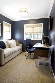 Office Guest Room Combo Ideas Modern, Guest Room Slash Office, Home Office With Couch And Tv, Small Office With Couch And Desk, Office Room With Sofa, Office And Tv Room Combo, Small Home Office With Couch, Office Couch Ideas Small Spaces, Office With Tv And Couch